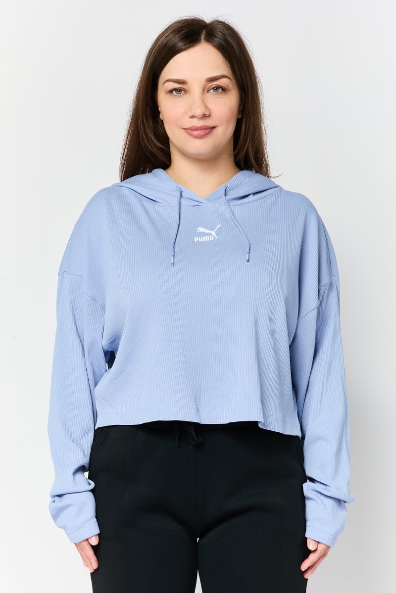 PUMA Women Sportswear Fit Long Sleeve Outdoor Hoodie, Blue - Image 1